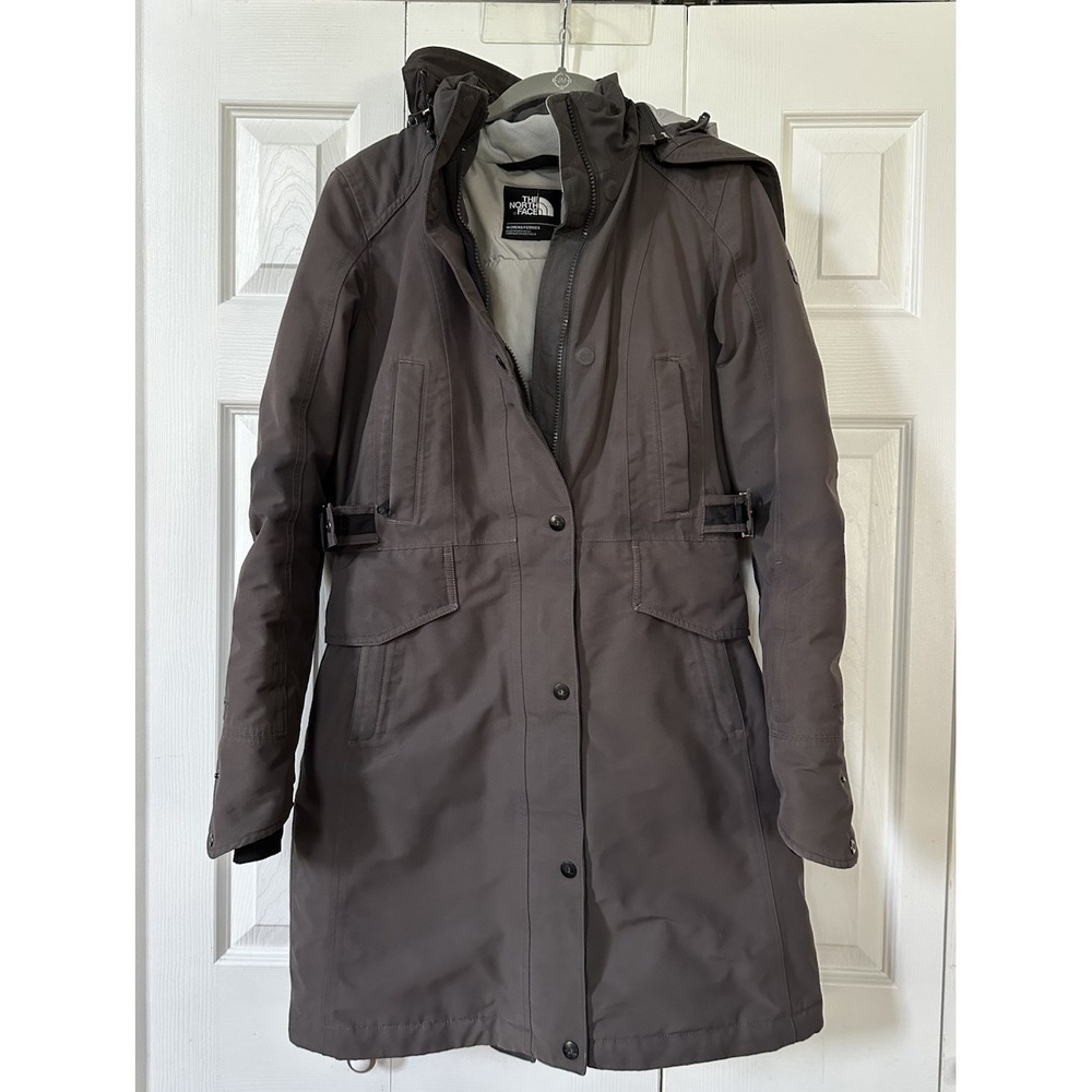 The North Face Women's Parka Jacket Size S Gray Magnetic Close READ